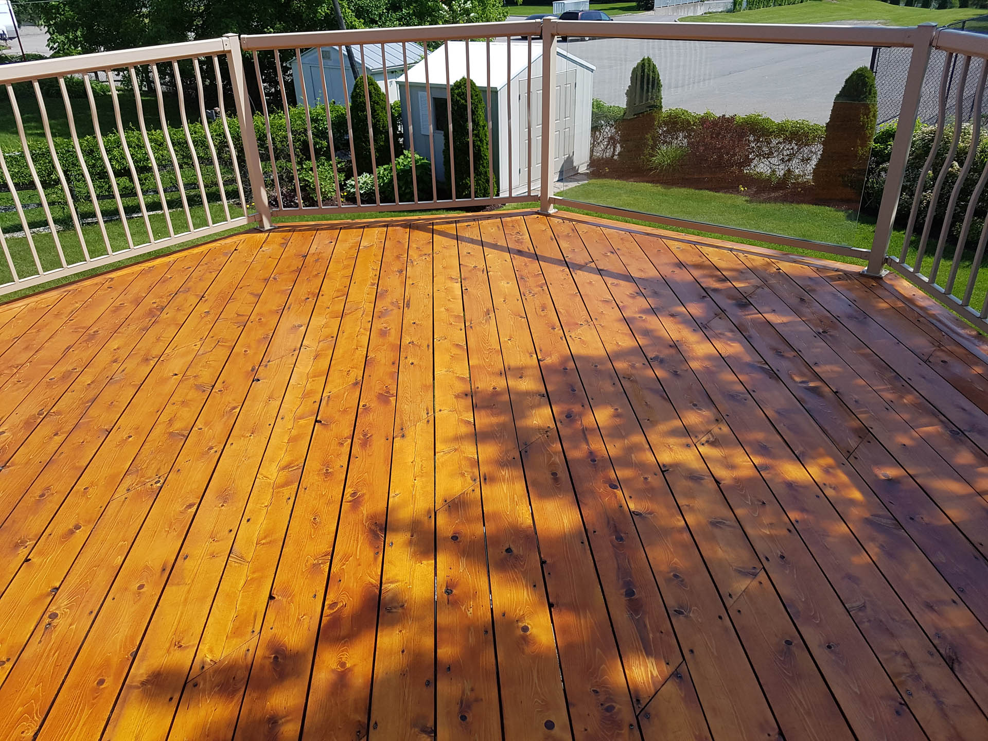 deck after sanding & staining